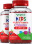 Multivitamin für Kinder + Probiotische Gummibärchen (natürliches Fruchtaroma), 90 Vegetarische Gummibärchen, 2  Flaschen