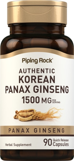 Ginseng coreano (ginseng panax), 1500 mg (por dose), 90 Cápsulas de Rápida Absorção