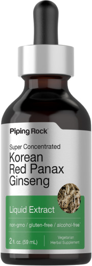 Korean Red Panax Ginseng Liquid Extract Alcohol Free, 2 fl oz (59 mL) Dropper Bottle