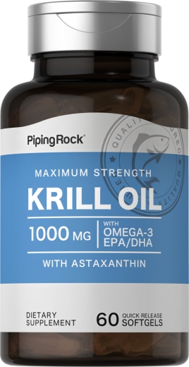 Krill-olje , 1000 mg, 60 Hurtigvirkende myke geleer