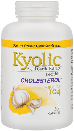 Alho envelhecido Kyolic (fórmula 104 lecitina colesterol), 300 Cápsulas