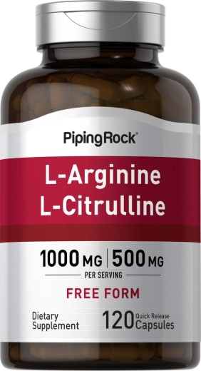 L-Arginine 1000 mg  & Citrulline 500 mg, 1000/500 mg, 120 Quick Release Capsules