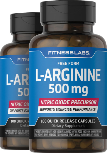 L-Arginin, 500 mg, 100 Kapseln, 2  Flaschen