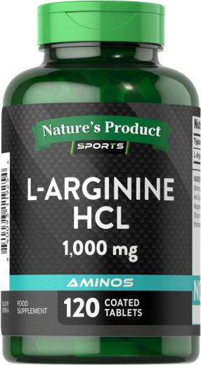 L-Arginine HCI, 1000 mg, 120 Gecoate capletten