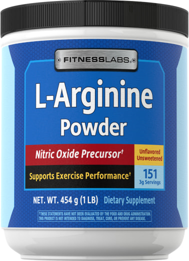 L-arginin Pulver, 3000 mg (pr. dosering), 1 lb (454 g) Flaske