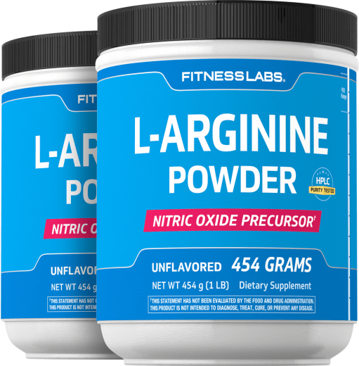 L-Arginine Powder, 3000 mg, 1 lb (454 g) Bottle, 2  Bottles