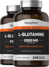 L-Glutamine, 2000 mg (per serving), 240 Quick Release Capsules, 2  Bottles