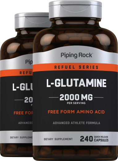L-Glutamine, 2000 mg (per serving), 240 Quick Release Capsules, 2  Bottles