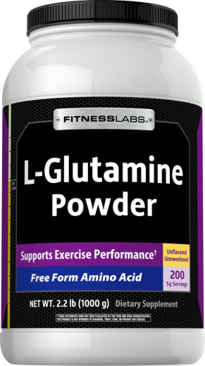 L-glutamín prášok, 5000 mg, 2.2 lbs (1000 g) Fľaša