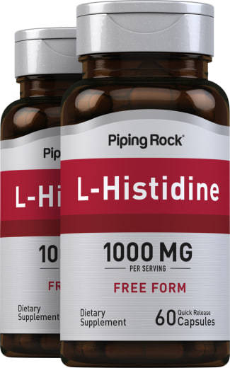 L-히스티딘, 1000 mg (1회 복용량당), 60 빠르게 방출되는 캡슐, 2  병