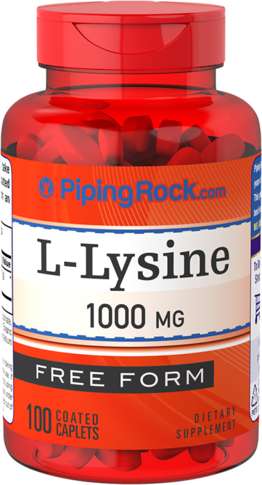 L-Lysine (Free Form), 1000 mg, 100 Coated Caplets