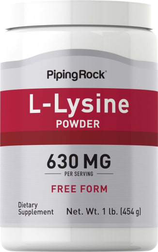 L-lysinpulver, 1 lb (454 g) Flaska