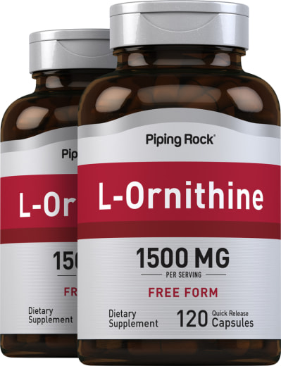 L-Ornithine, 1500 mg, 120 Quick Release Capsules, 2  Bottles