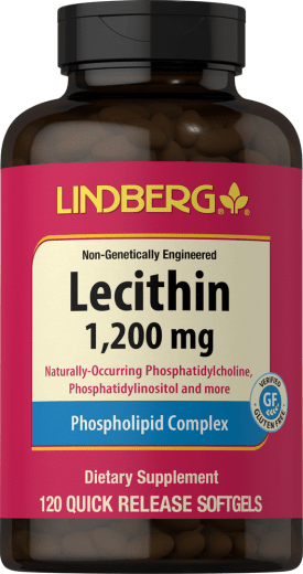 Lecitina- SIN OMG, 1200 mg, 120 Cápsulas blandas de liberación rápida