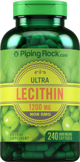 Lecitina- SIN OMG, 1200 mg, 240 Cápsulas blandas de liberación rápida