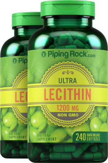 Lecithin - NON GMO, 1200 mg, 240 빠르게 방출되는 소프트젤, 2  병