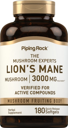 Lion's Mane Mushroom, 3000 mg (pro Portion), 180 Softgele mit schneller Freisetzung