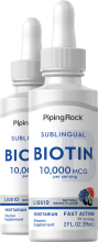 Flüssig Biotin, 10,000 µg, 2 fl oz (59 mL) Flasche, 2  Tropfflaschen