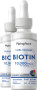 Líquido Biotina, 10,000 mcg, 2 fl oz (59 mL) Botella/Frasco, 2  Frascos con dosificador