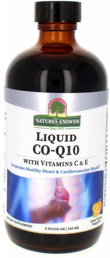 Co-Q10 Líquido com Vitamina C e E (sabor natural de tangerina), 50 mg (por dose), 8 fl oz (240 mL) Frasco