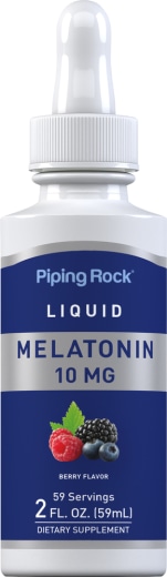 Nestemäinen melatoniini 10 mg, 2 fl oz (59 mL) Pipettipullo