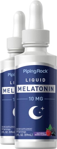 Tekoči melatonin, 10 mg, 2 fl oz (59 mL) Steklenička s kapalko, 2  Stekleničke s kapalko
