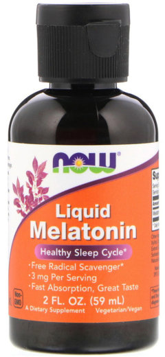 Melatonină sub formă lichidă 3 mg, 2 fl oz (59 mL) Sticlă picurătoare