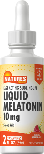Liquid Melatonin (Natural Berry), 10 mg, 2 fl oz (59 mL) Frasco conta-gotas