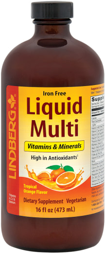 Liquid Multi Iron Free (Tropical Orange), 16 fl oz (473 mL) Bottle