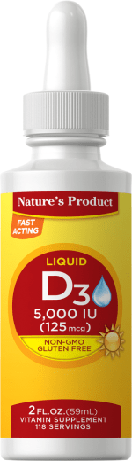 維生素 D3液 , 5000 IU, 2 fl oz (59 mL) 滴管瓶
