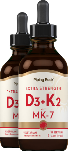 Liquid Vitamin D3 & K-2, 2 fl oz (59 mL) Dropper Bottle, 2  Dropper Bottles