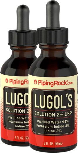 Lugol-jódoldat (2%), 2 fl oz (59 mL) Cseppentőpalack, 2  Cseppentőpalackok