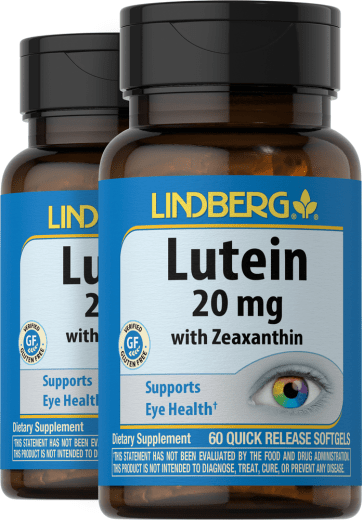 Lutein 20 mg med zeaxantin, 60 Hurtigvirkende myke geleer, 2  Flasker