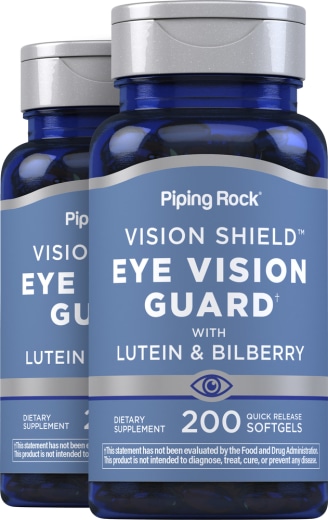 Pengawal Penglihatan Mata Bilberi Lutein + Zeaxanthin, 200 Gel Lembut Lepas Cepat, 2  Botol