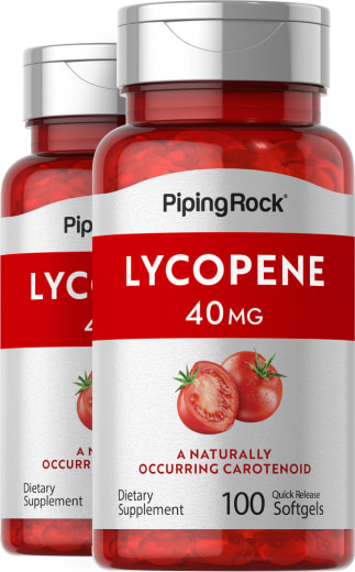 Licopeno , 40 mg, 100 Cápsulas blandas de liberación rápida, 2  Botellas/Frascos
