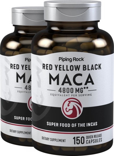 Maca , 4800 mg (pro Portion), 150 Kapseln mit schneller Freisetzung, 2  Flaschen