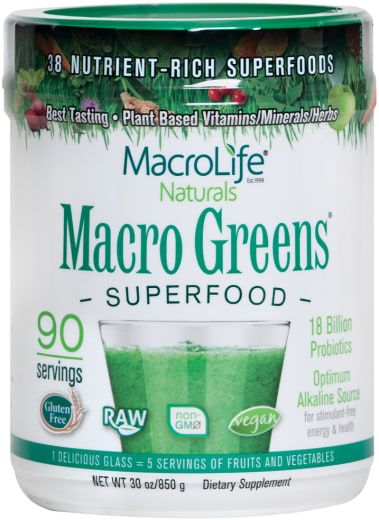 Macro Greens -superruokajauhe, 30 oz (850 g) Pullo