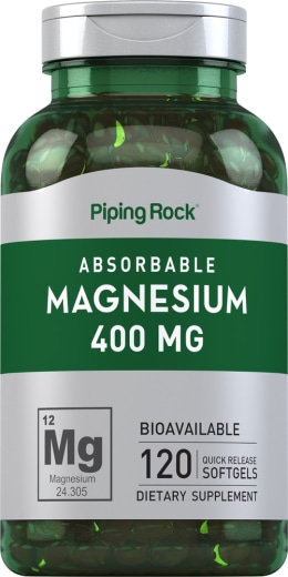 Magnesium, 400 mg, 120 Softgel for hurtig frigivelse