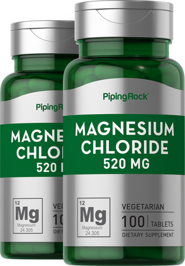 Cloruro de magnesio , 520 mg, 100 Tabletas, 2  Botellas/Frascos