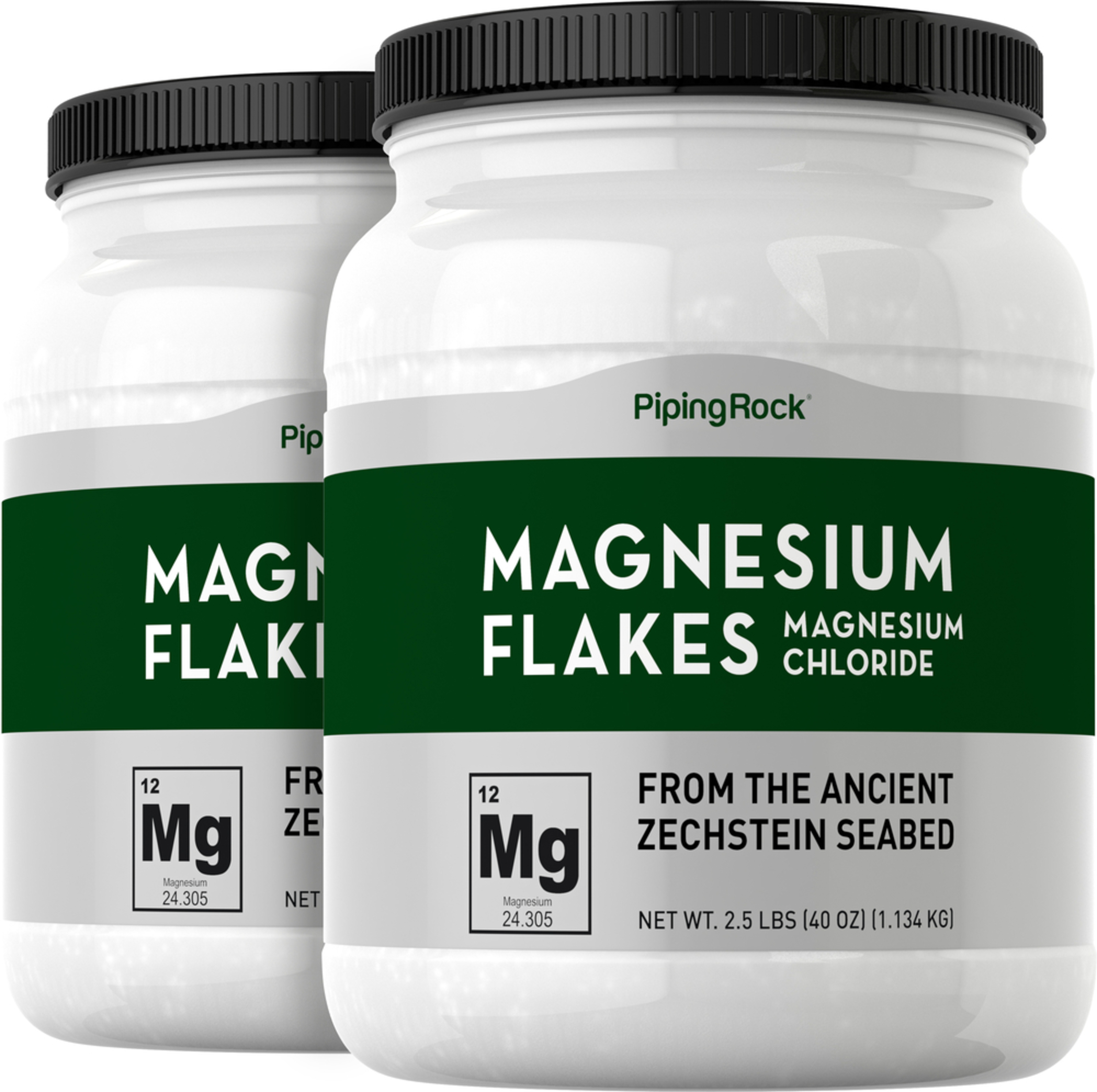 jern Individualitet symmetri Magnesium Chloride Flakes from Zechstein Seabed, 2.5 lbs (40 oz) x 2  Bottles | PipingRock Health Products