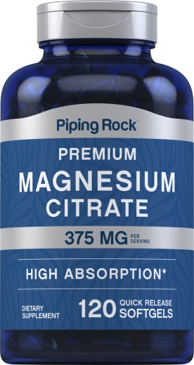 Magnesiumcitrat , 375 mg (pr. dosering), 120 Softgel for hurtig frigivelse