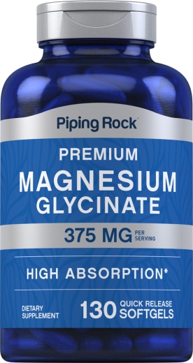 Magnesiumglycinat , 375 mg (pro Portion), 130 Softgele mit schneller Freisetzung