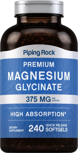 Magnesiumglysinat , 375 mg (per dose), 240 Hurtigvirkende myke geleer