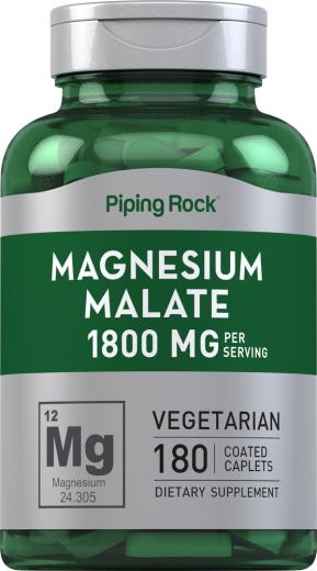 Magnesium Malat, 1800 mg (setiap sajian), 180 Caplet Bersalut