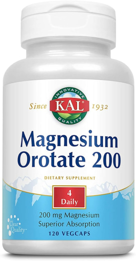 Orotate de magnésium, 200 mg, 120 Gélules végétales