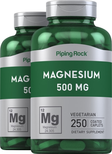 Magnesium Oxide, 500 mg, 250 Coated Caplets, 2  Bottles