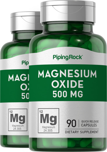 Magnezij-oksid , 500 mg, 90 Kapsule s brzim otpuštanjem, 2  Boce