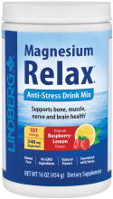 Magnesium Relax Powder (Natural Raspberry Lemon), 340 mg (per serving), 16 oz (454 g) Bottle