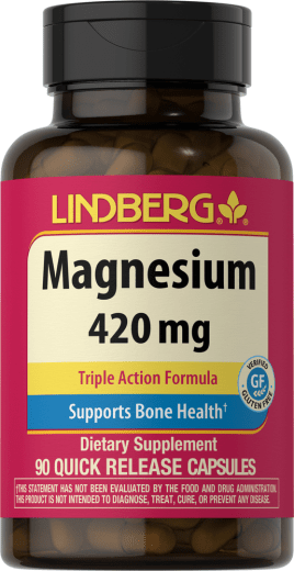 Tredobbelt magnesium, 420 mg, 90 Kapsler for hurtig frigivelse