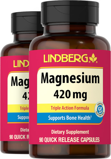 Magnesium (Triple-Action), 420 mg, 90 Quick Release Capsules, 2  Bottles